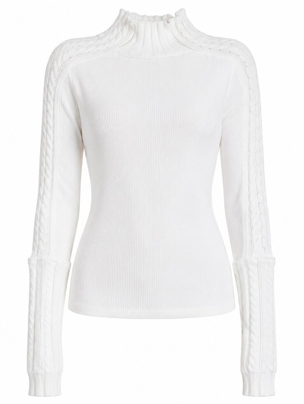 WE THE FREE FREE PEOPLE |‎ Breezy Swit Ribbed Mock Neck Top White Cotton | S